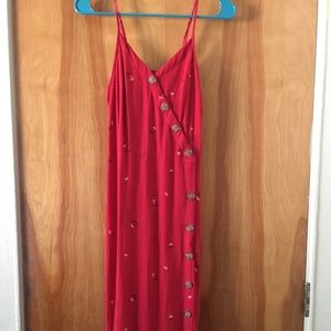 Red mid length dress